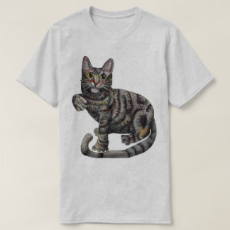 T-shirt Un Chat Gris, Avec "J'aime les Chats !"