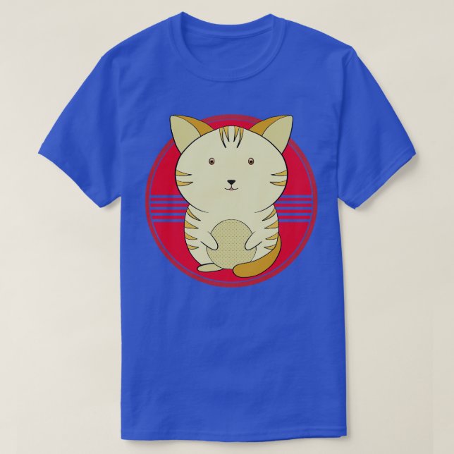T-shirt Un chat jaune mignon (Design devant)
