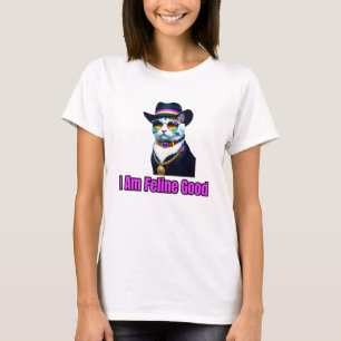T-shirt Un chat portant une fedora et des lunettes de sole