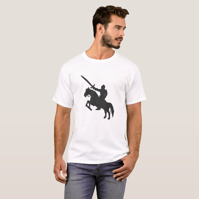 T-shirt Un chevalier sur un cheval - Choisissez la couleur (Devant entier)