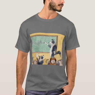 T-shirt Un chien Border Collie enseigne les maths à ses él