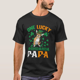 T-shirt Un Chien Lucky Papa Red Chihuahua Papa St patrick 
