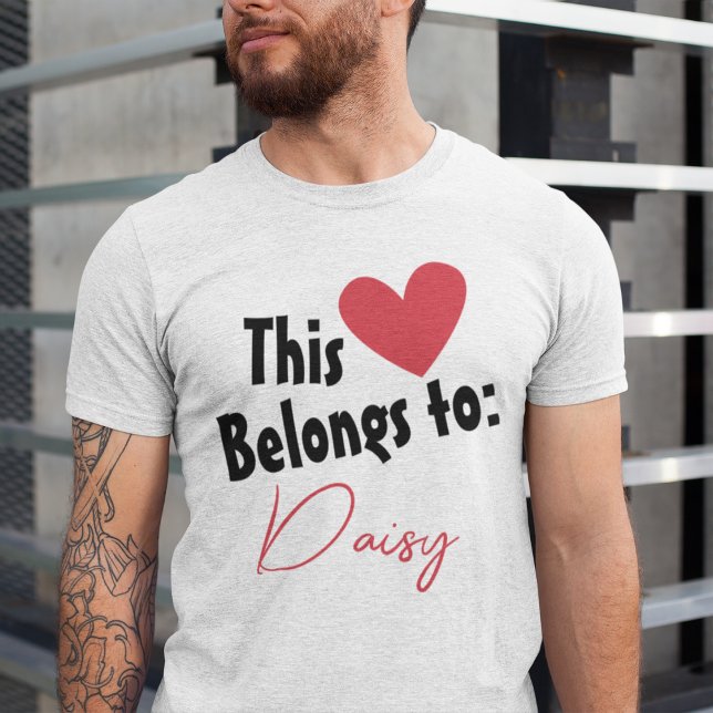 T-shirt Un coeur personnalisé : un cadeau spécial pour lui (Créateur téléchargé)