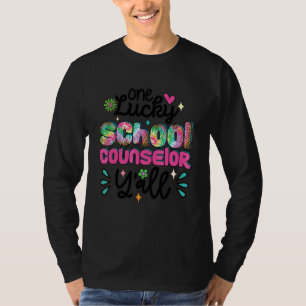 T-shirt Un Conseiller Scolaire Chanceux Y'all Groovy Rétro