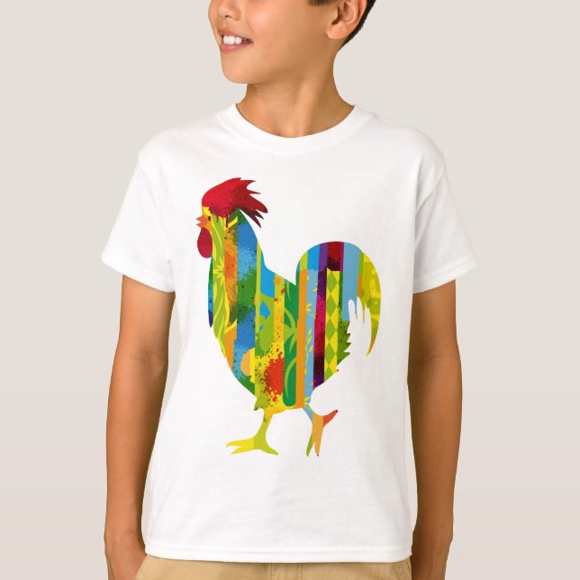 T-shirt Un coq coloré (Devant)