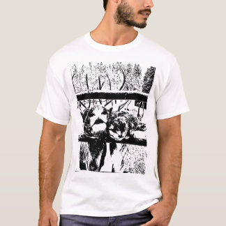 T-shirt Un couple de rennes dans une forêt d'hiver