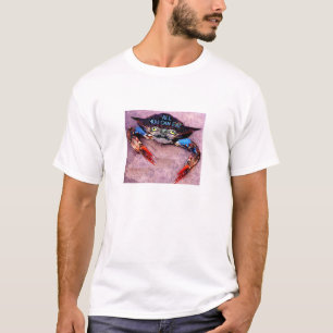 T-shirt Un crabe de bleu-griffe de drôle-visage