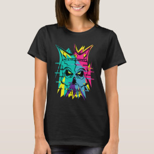 T-shirt Un crâne à vague de vapeur unique colorblast art