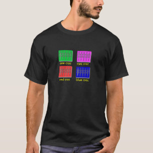 T-shirt un croc du croc deux, croc rouge de bleu