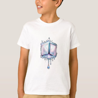 T-shirt Un cube flottant avec du liquide coulant de son ma