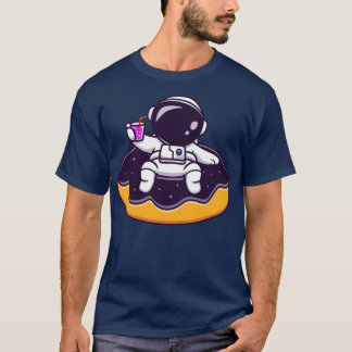 T-shirt Un Cute Astronaut Flotte Sur Une Voiture À Balloon