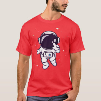 T-shirt Un Cute Astronaute Volant Dans Un Dessin Spatial