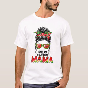 T-shirt Un Dans Un Melon Mama Messy Bun Watermelon Summer