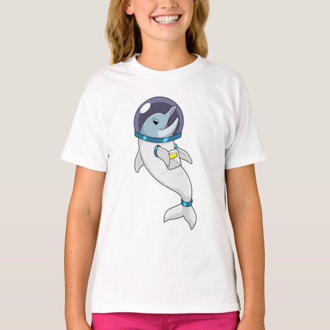 T-shirt Un dauphin en tant qu'astronaute en costume (Devant)
