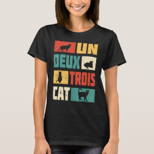 T-shirt Un Deux Trois Chat Mignon Rétro Vintage Chat 1