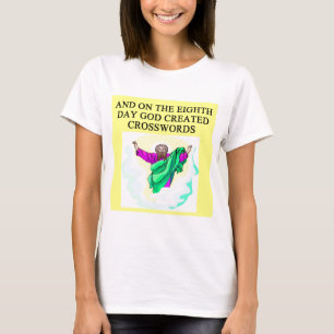 T-shirt un dieu a créé des mots croisé