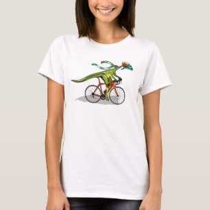 T-shirt Un Dinosaure Anabisetia À Vélo.