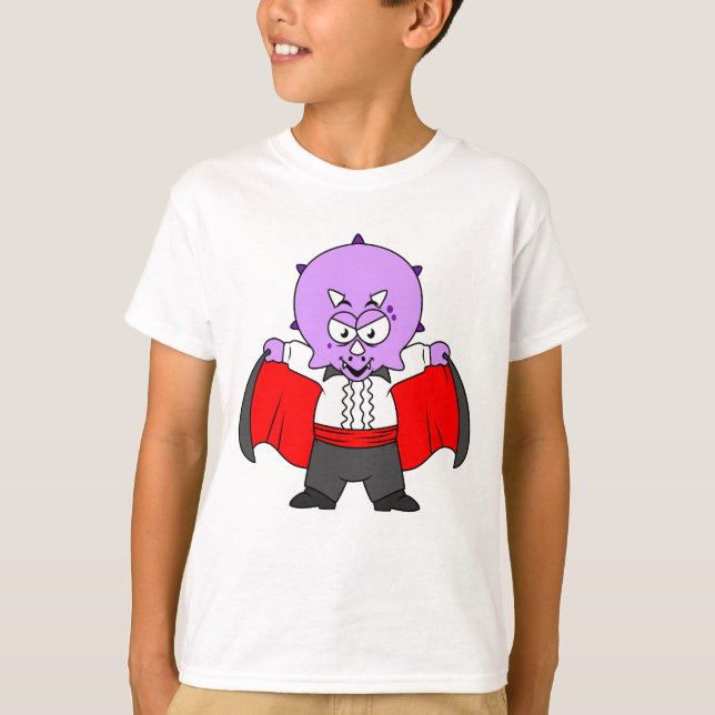 T-shirt Un Dinosaure De Ceratops Habillé Comme Comte Dracu (Devant)