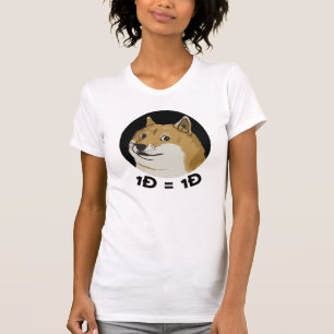 T-shirt Un doge = un tee - shirt de Dogecoin de doge