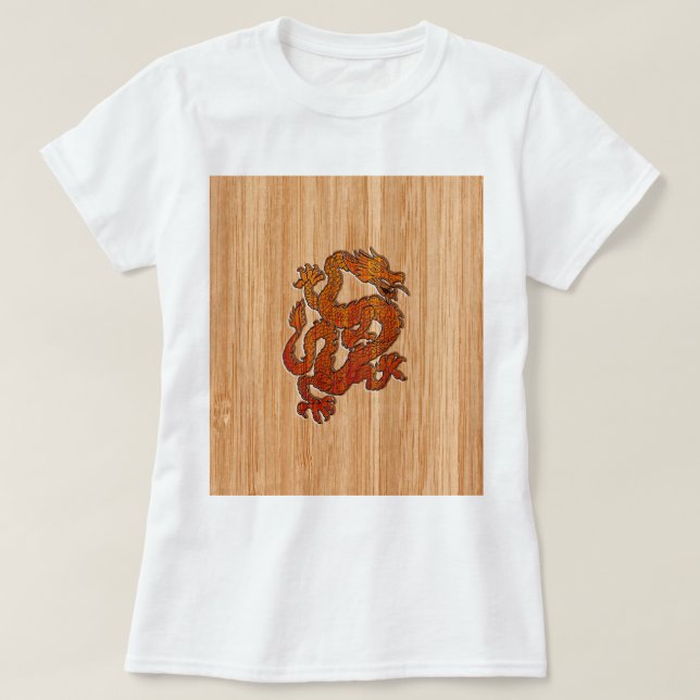 T-shirt Un dragon de Crimson sur Bambou comme (Design devant)