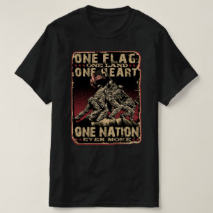 T-shirt un drapeau un terre un coeur une nation un jour po