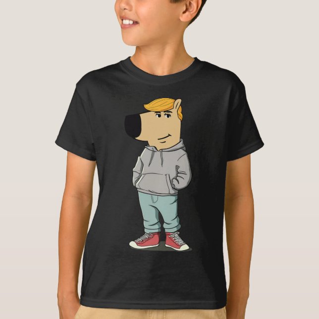 T-shirt Un drôle de mème de chien Trump Casquette fait sa  (Devant)