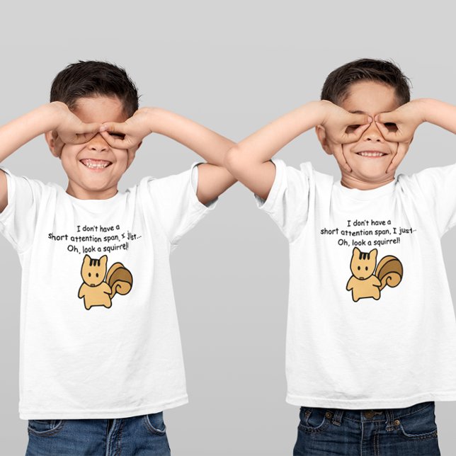 T-shirt Un Écureuil À Courte Attention Dit : (Créateur téléchargé)