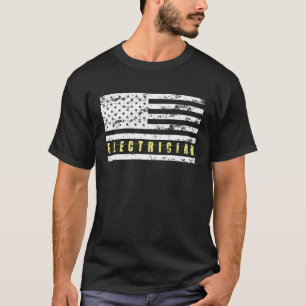 T-shirt Un électricien Dérangé Drapeau Américain Fier Patr