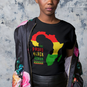 T-shirt Un Fier Noir Femme Noir Mois d'Histoire Drapeau