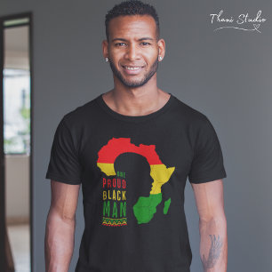 T-shirt Un fier Noir Homme Noir Histoire Mois Drapeau