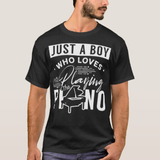 T-shirt Un Garçon Qui Aime Jouer Au Piano (2)