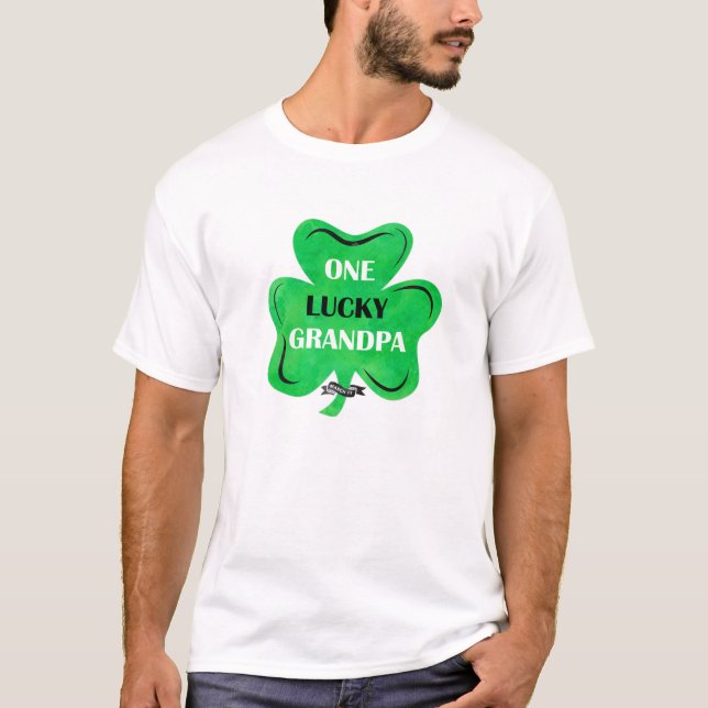 T-shirt Un grand-père chanceux St Patrick's Day (Devant)