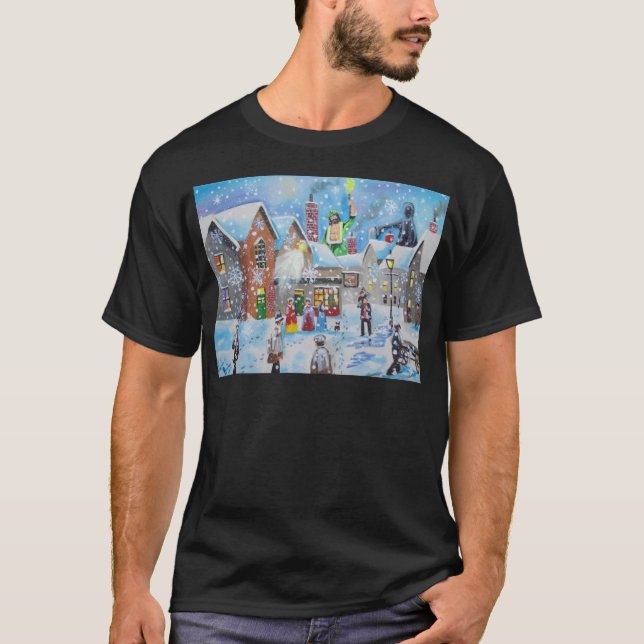 T-shirt un grippe-sou de chant de Noël et les trois (Devant)