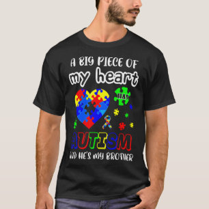 T-shirt Un Gros Morceau De Mon Coeur Autisme Et C'Est Mon