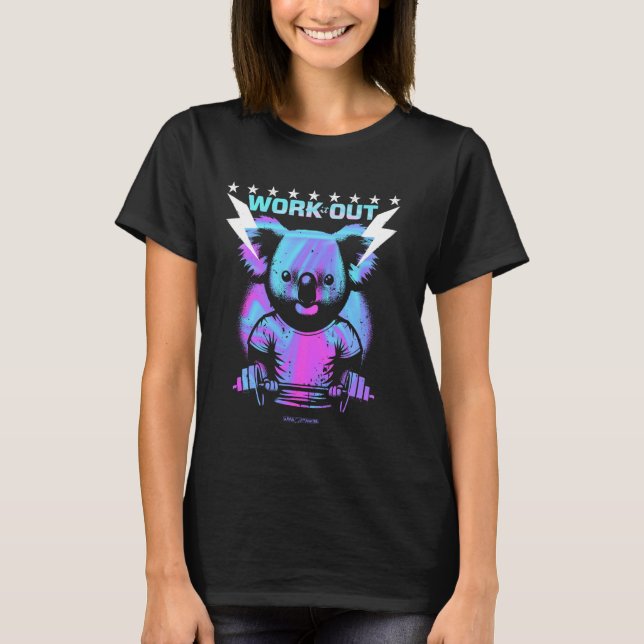 T-SHIRT UN GYM KOALA BEAR - EXERCICE D'EXERCICE VIBES AMUS (Devant)