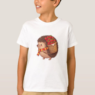 T-shirt Un hérisson portant des fraises sur le dos.