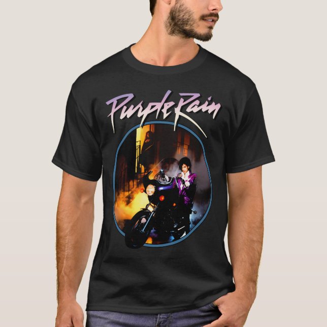 T-shirt Un Homme À Moto En Pluie (Devant)