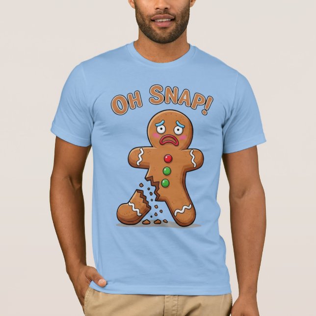 T-shirt Un homme en pain d'épice enfin enlevé drôle Noël (Devant)