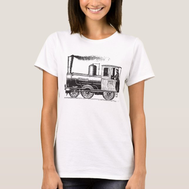 T-shirt Un homme et son train - Noir (Devant)