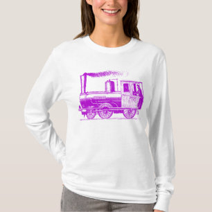T-shirt Un homme et son train - Violet