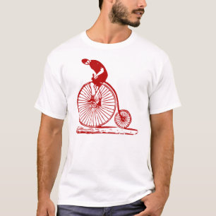 T-shirt Un homme sur un penny Farthing - Ruby Red