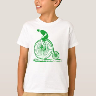 T-shirt Un homme sur un penny Farthing - Vert herbe