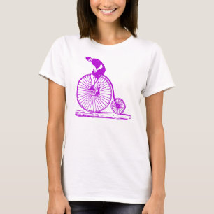 T-shirt Un homme sur un penny Farthing - violet