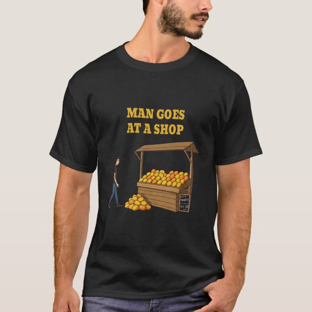 T-shirt Un homme va à un magasin (Devant)