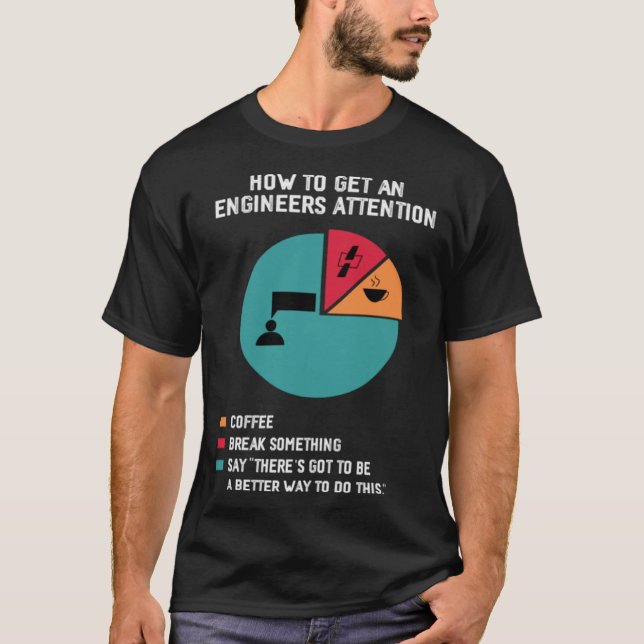 T-shirt Un ingénieur dit des plaisanteries sur l'ingénieri (Devant)