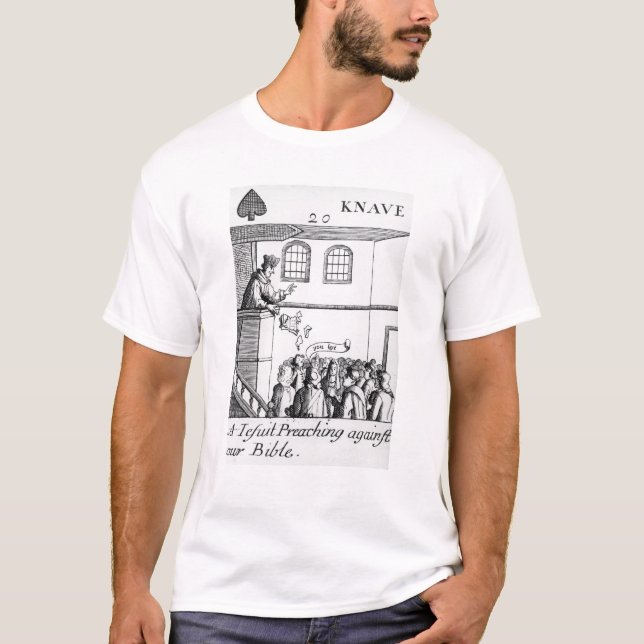 T-shirt Un jésuite prêchant contre notre bible (Devant)