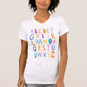 T-shirt Un joli Alphabet Wacky Apprentissage des lettres A
