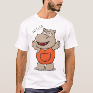 T-shirt Un joli dessin animé hippo
