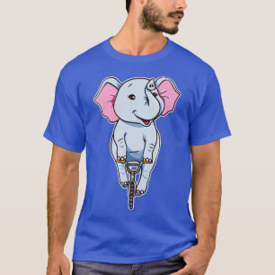 T-shirt Un Joli Éléphant Drôle À Vélo