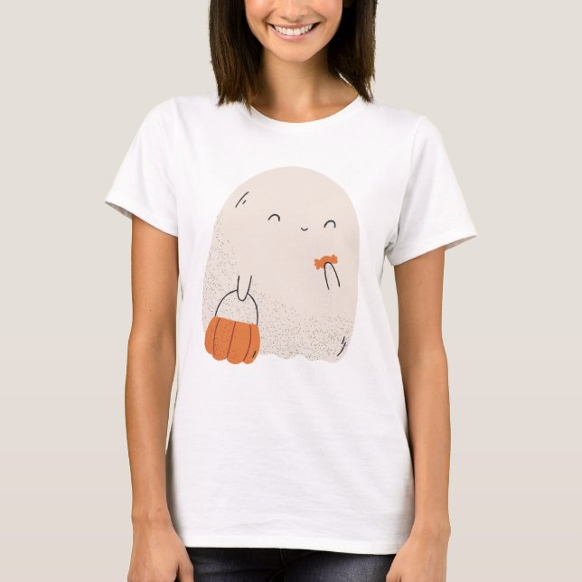 T-shirt Un joli fantôme d'Halloween (Devant)